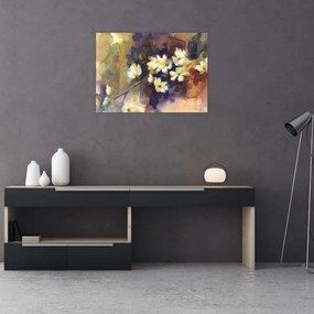 Obraz - Białe magnolie, malarstwo (70x50 cm)