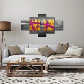 Obraz kolorowych kwadratów na czarnym tle (125x70 cm)