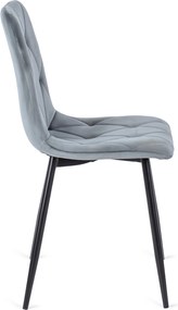 Krzesło Tapicerowane do Salonu ROBIN Szare Welurowe Nowoczesne Loft