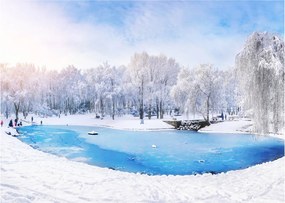 Obraz na szkle - Lodowe jezioro (70x50 cm)