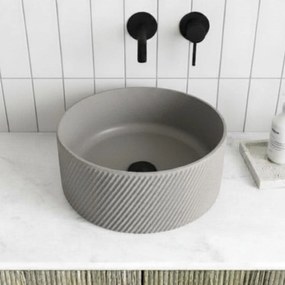 Massi Umywalka betonowa nablatowa okrągła bez otworu na baterię 37 cm VIJA | różne kolory : Kolor - Popielaty