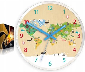 Zegar ścienny cichy do pokoju dziecięcego drewniany nowoczesny dekoracyjny