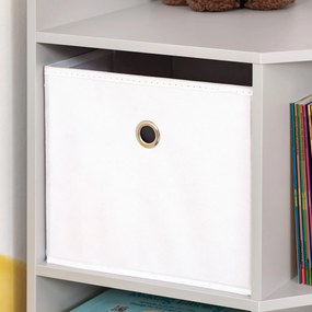 HOMCOM Regał na zabawki dla dzieci z 3 szufladami filcowymi, MDF, zabezpieczenie przed przewróceniem, Szary