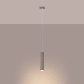 Lampa wisząca KARBON 1 taupe ryflowana SOLLUX  LIGHTING