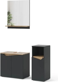 Zestaw mebli łazienkowych antracyt 60x35x57 marelle