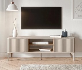 Stolik pod telewizor z ryflowaniem Beluci RTV-1 Halmar, kaszmir