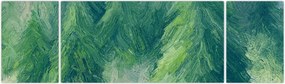 Obraz - Malowane drzewa iglaste (170x50 cm)