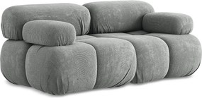 Modułowa sofa 2-osobowa - z tkaniny szenilowej - szary - LOKUA