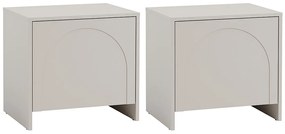 Zestaw 2 szafek nocnych jednodrzwiowych  - Beżowy - NALYRA od Maison Céphy