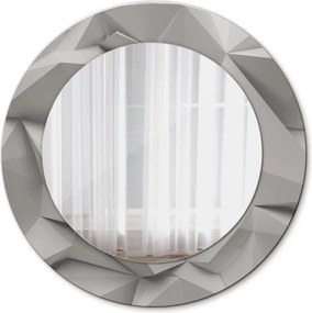 Lustro z nadrukiem okrągłe Abstrakcyjny biały kryształ