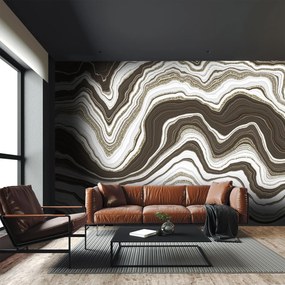 Fototapeta - Złoto-brązowy marmur (196x136 cm)