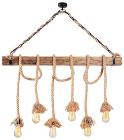 Żyrandol na lince EREBOS 6xE27/40W/230V brązowy