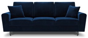 Niebieska aksamitna rozkładana/ze schowkiem sofa 235 cm Kyoto – Cosmopolitan Design