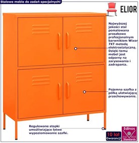 Pomarańczowa stalowa szafka wielofunkcyjna F6-T14