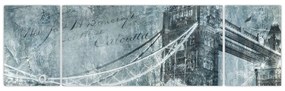 Obraz - Tower Bridge w chłodnych odcieniach (170x50 cm)