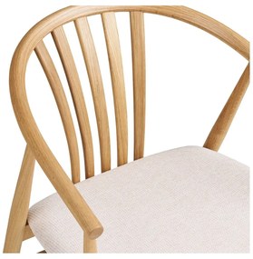 Krzesło z podłokietnikami z litego drewna dębowego w naturalnym kolorze Agustin – House Nordic