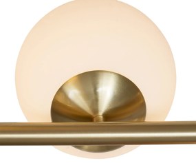 Lampa wisząca w stylu hotelowym, złota z opalowo-białym szkłem, 6-punktowa - MonacoElegancki hotelowy Oswietlenie wewnetrzne