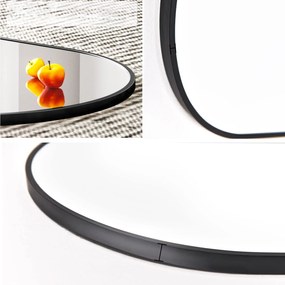 Owalne lustro na ścianę OLVANI 80x40 cm z czarną ramą