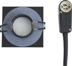 Zestaw 6 nowoczesnych reflektorów wpuszczanych czarnych, obrotowych i uchylnych IP44 - Qure