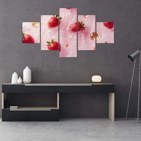 Obraz - Truskawki w bąbelkach (125x70 cm)