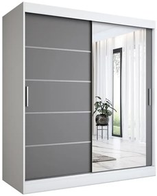Szafa przesuwna 180 cm biel + antracyt - Marmos 5X