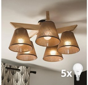 Brilagi - LED  Żyrandol natynkowy ANTHONY 5xE14/40W/230V dąb/brązowy