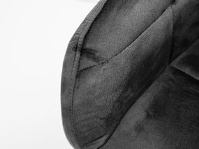 Szare krzesło jadalniane MARLEN VELVET z czarnymi nogami