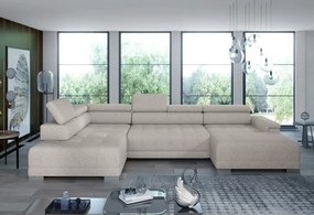 Narożnik CAMPO XL z elektryczną regulacją siedziska Lewostronny w tkaninie MEMPHIS 04 WERSAL