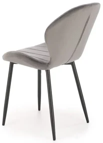 Krzesło tapicerowane K538 VELVET szare HALMAR