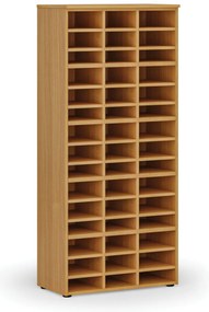 Regał sortujący PRIMO WOOD, 800 x 420 x 1781 mm, 45 przegród, buk