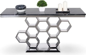 Konsola glamour Modig M19S, blat w imitacji czarnego marmuru