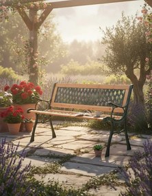 Drewniana ławka ogrodowa z oparciem S5-B92