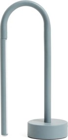 Jasnoniebieska metalowa lampa stołowa LED (wysokość 30 cm) Bow – Kave Home