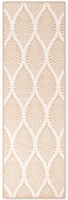 Dywan zewnętrzny dwustronny Duet Liście beżowo-kremowy 80 cm x 250 cm