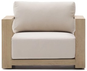 Beżowo-naturalna drewniany fotel ogrodowy Ambra – Kave Home