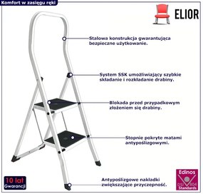 Stalowa drabinka z matami antypoślizgowymi - Lovaro 3X