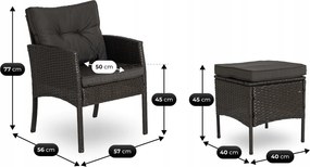 Zestaw mebli ogrodowych ze stołem obiadowym Atlanta, czarny