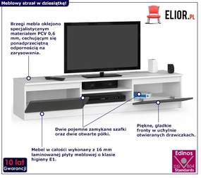 Szafka RTV z drzwiczkami biała + grafit Belsano