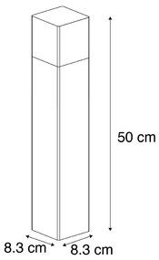 Zewnetrzna Słupek zewnętrzny czarne szkło opalowe 50 cm bolec uziemiający i osłona kabla - Dania Nowoczesny Oswietlenie zewnetrzne