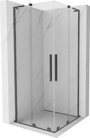 Mexen Velar L Duo kabina prysznicowa rozsuwana 80 x 80 cm, transparent, gun metal - 871-080-080-02-03-95