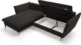 Narożnik GLOSS Lewostronny z funkcją spania, zestaw z poduszkami wolnostojący tkanina RIVIERA 16 Cappucino WERSAL