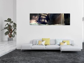 Obraz - Statek między klifami (170x50 cm)