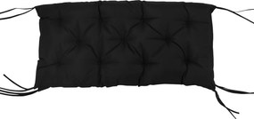 Outsunny Poduszka na Ławkę 3-osobową 100x98x8 cm z Paskami, Poduszka do Mebli Ogrodowych i Hollywoodzkiej Huśtawki, Czarna