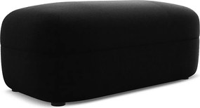 Pufa - z tkaniny welwetowej - czarny - MOANA