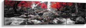 Obraz - Wodospady w jesiennym krajobrazie (170x50 cm)