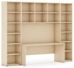 Biblioteka z wbudowanym biurkiem, wysoka, 2950x700/400x2300 mm, brzoza