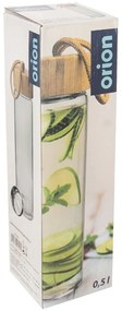 Szklana butelka na wodę z bambusową pokrywką Orion, 500 ml