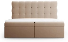 Jasnobrązowe łóżko boxspring ze schowkiem 160x200 cm Bali – Cosmopolitan Design