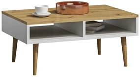 Skandynawska ława do salonu dąb artisan + biały D4-K93