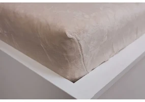 Kremowe prześcieradło z mikfroflaneli z gumką 180x200 cm Basic – Jerry Fabrics